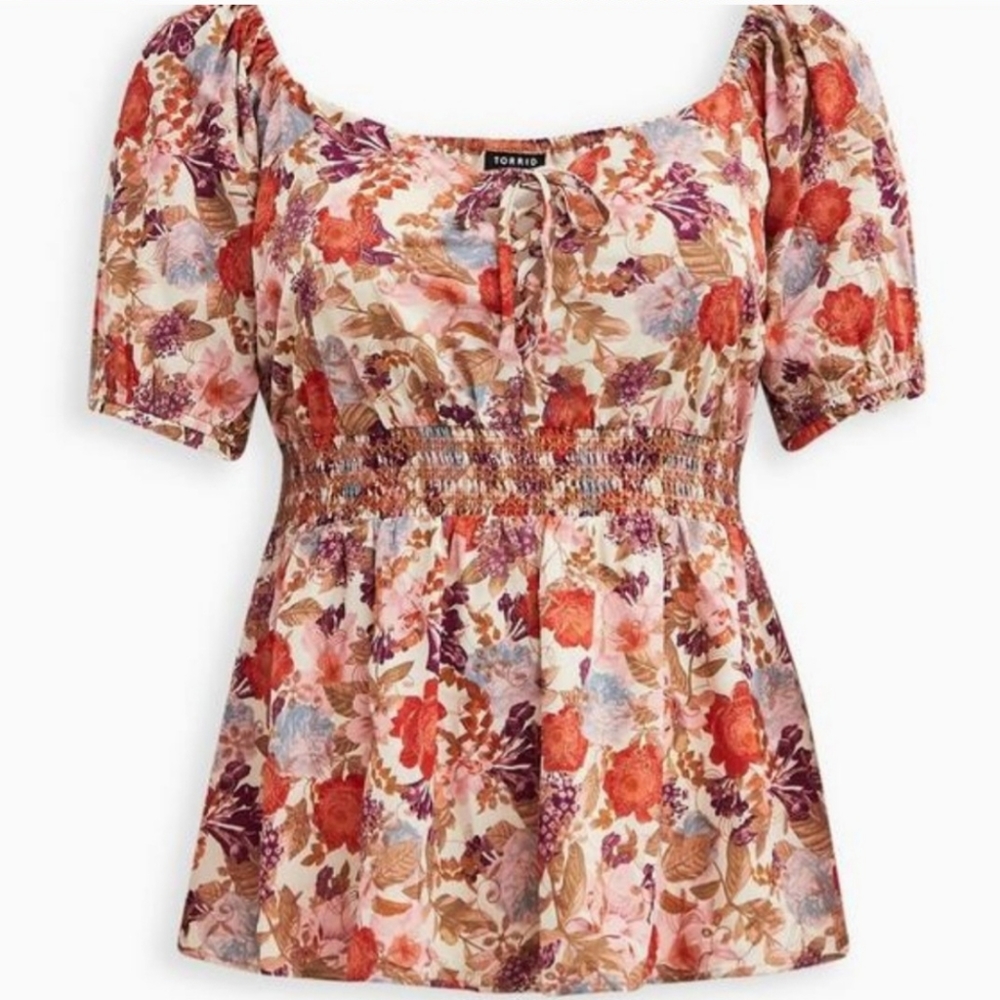 NEW Torid size 5 peasant plus size blouse NWT